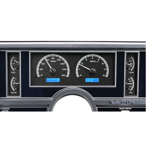 Dakota Digital Gauge, MDX System, 1984-87 Buick Regal, Black Alloy Style Face, Blue Display, Custom