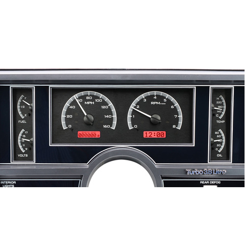 Dakota Digital Gauge, MDX System, 1984-87 Buick Regal, Black Alloy Style Face, Red Display, Custom