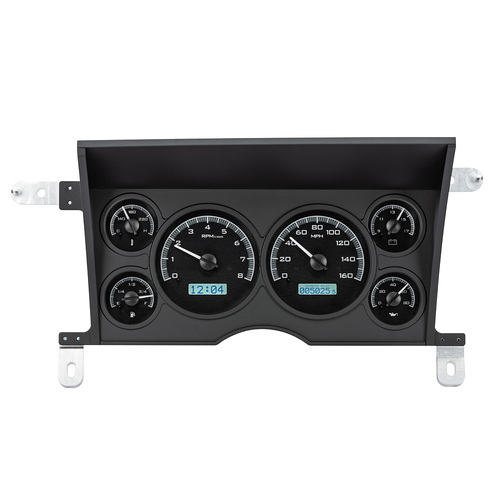 Dakota Digital Gauge, MDX System, 1986-93 Chevy S-10/GMC S-15,, Black Alloy Style Face, White Display, Custom