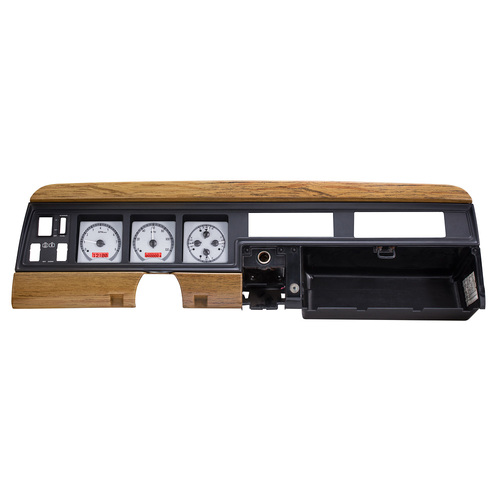 Dakota Digital Gauge, MDX System, 1986-91 Jeep Wagoneer/J-Trucks, Silver Alloy Style Face, Red Display, Custom