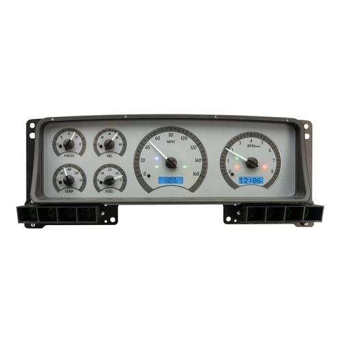 Dakota Digital Gauge, MDX System, 1987-91 Ford Pickup, Silver Alloy Style Face, Blue Displayin, Custom