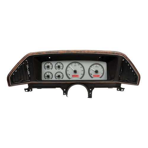 Dakota Digital Gauge, MDX System, 1987-91 Ford Pickup, Silver Alloy Style Face, Red Displayin, Custom