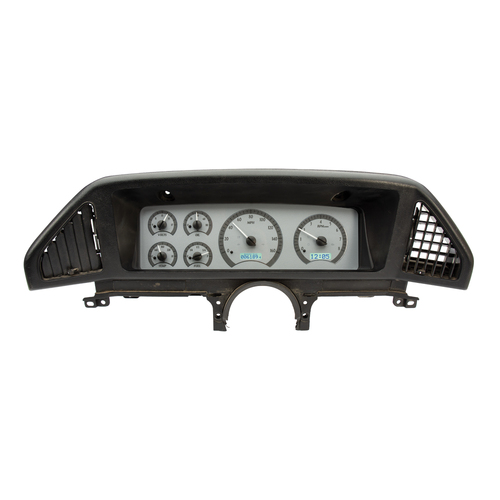 Dakota Digital Gauge, MDX System, 1987-91 Ford Pickup, Silver Alloy Style Face, White Displayin, Custom
