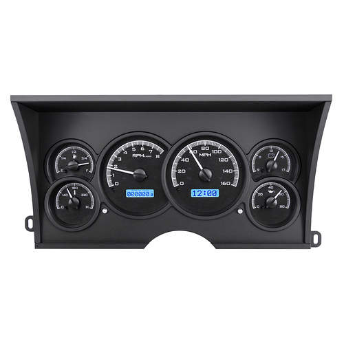 Dakota Digital Gauge, MDX System, 1988-94 Chevy Pickup, Black Alloy Style Face, Blue Display, Custom