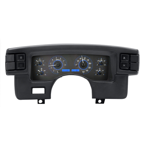 Dakota Digital Gauge, MDX System, 1990-93 Ford Mustang, Carbon Fiber Style Face, Blue Display, Custom