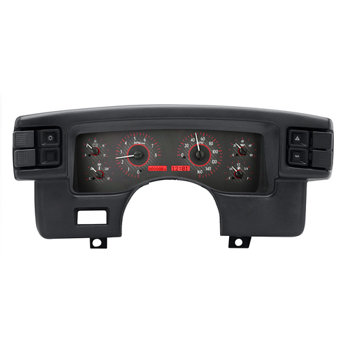 Dakota Digital Gauge, MDX System, 1990-93 Ford Mustang, Carbon Fiber Style Face, Red Display, Custom