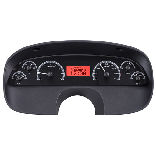 Dakota Digital Gauge, MDX System, 1994-96 Chevy Caprice/Impala SS, Black Alloy Style Face, Red Display, Custom