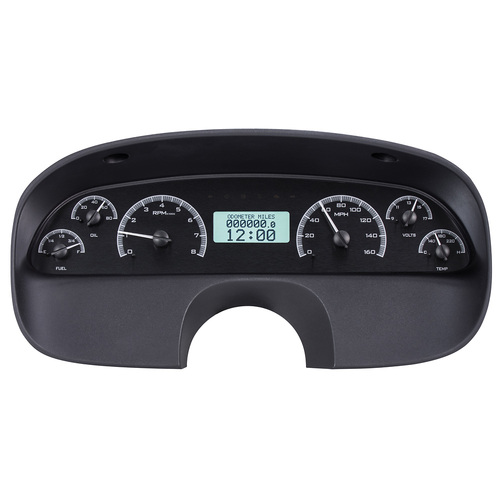 Dakota Digital Gauge, MDX System, 1994-96 Chevy Caprice/Impala SS, Black Alloy Style Face, White Display, Custom