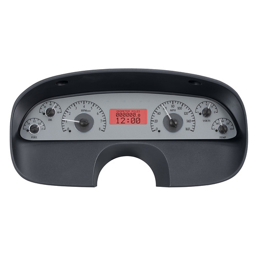 Dakota Digital Gauge, MDX System, 1994-96 Chevy Caprice/Impala SS, Silver Alloy Style Face, Red Display, Custom