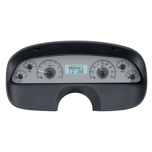 Dakota Digital Gauge, MDX System, 1994-96 Chevy Caprice/Impala SS, Silver Alloy Style Face, White Display, Custom