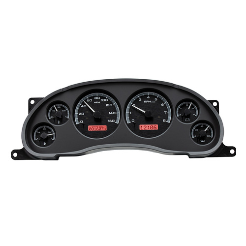 Dakota Digital Gauge, MDX System, 1994-2004 Ford Mustang, Black Alloy Style Face, Red Display, Custom