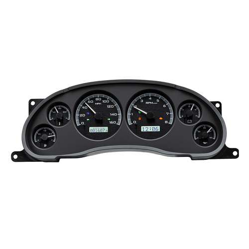 Dakota Digital Gauge, MDX System, 1994-2004 Ford Mustang, Black Alloy Style Face, White Display, Custom