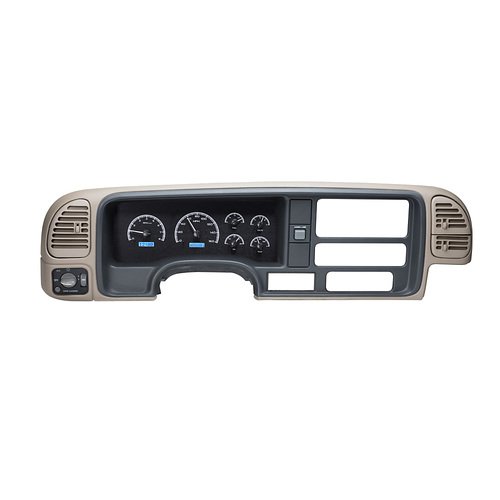 Dakota Digital Gauge, MDX System, 1995-98 Chevy Pickup, Black Alloy Style Face, Blue Display, Custom