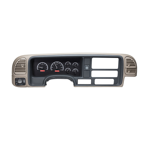 Dakota Digital Gauge, MDX System, 1995-98 Chevy Pickup, Black Alloy Style Face, Red Display, Custom