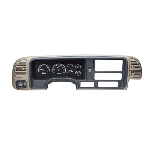 Dakota Digital Gauge, MDX System, 1995-98 Chevy Pickup, Black Alloy Style Face, White Display, Custom