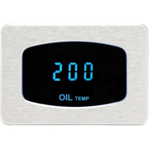 Dakota Digital Gauge, Odyssey Series I, Oil Temperature, Digital, 0- 200 C, Chrome Bezel, Blue Display, Each