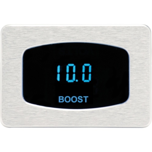 Dakota Digital Gauge, Odyssey Series I, Vacuum/ Boost, Digital, 30 inHg - 80 psi, Chrome Bezel, Blue Display, Each