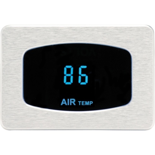 Dakota Digital Gauge, Odyssey Series I, Ambient Air Temp, Digital, -40° to 120°C, Chrome Bezel, Blue Display, Each