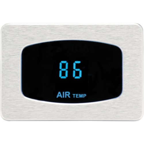 Dakota Digital Gauge, Odyssey Series I, Ambient Air Temp, Digital, -40 to 120 C, Chrome Bezel, Teal Display, Each