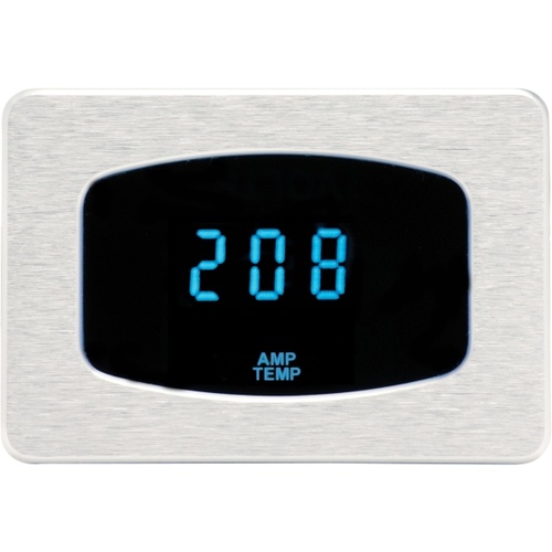 Dakota Digital Gauge, Odyssey Series I, Amplifier Temp, Digital, -40 to 120 C, Satin Bezel, Teal Display, Each