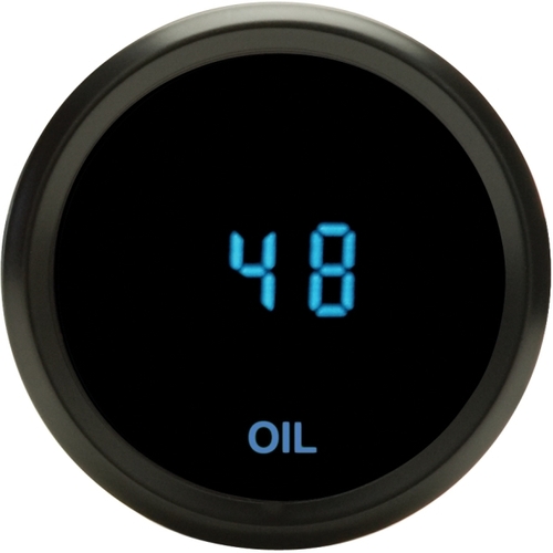 Dakota Digital Gauge, Odyssey Series II, Oil Pressure, Digital, 0-150 psi, 2-1/16 in. Diameter, Black Bezel, Teal Numerals, Each