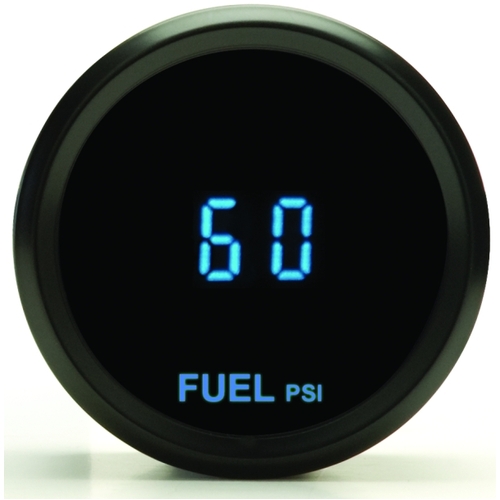 Dakota Digital Gauge, Odyssey Series II, High Resolution Fuel Pressure, Digital, 0- 100 psi, 2-1/16 in. Diameter, Chrome Bezel, Teal Numerals, Each