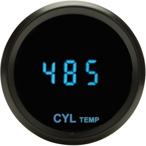 Dakota Digital Gauge, Odyssey Series II, Cylinder Head Temperature, Digital, 65- 400°C, 2-1/16 in. Diameter, Black Bezel, Teal Numerals, Each