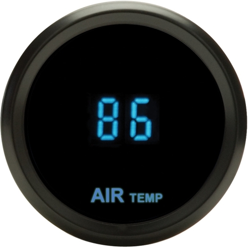 Dakota Digital Gauge, Odyssey Series II, Ambient Air Temp, Digital, 40 to 120 C, 2-1/16 in. Diameter, Black Bezel, Teal Numerals, Each