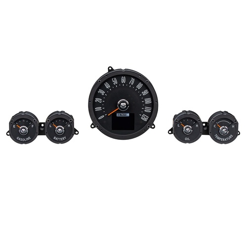 Dakota Digital Gauge Kit, Direct Fit, 1959- 60 For Chevrolet For Impala/ El Camino, Analog/Digital, Black Background, Multicolor Illuminated Display,