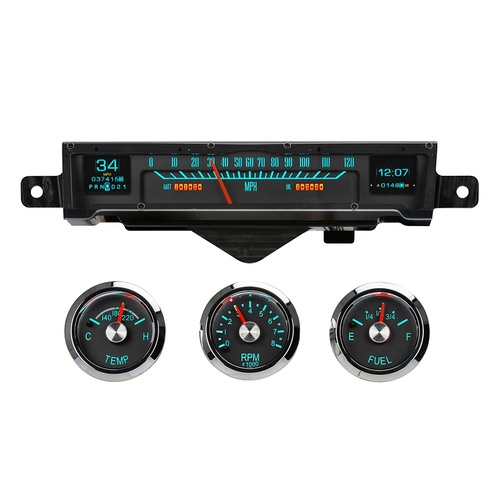 Dakota Digital Gauge Kit, Direct Fit, 1961- 62 For Chevrolet For Impala, Analog/Digital, Black Background, Multicolor Illuminated Display, Kit