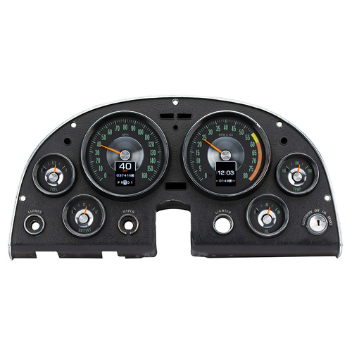 Dakota Digital Gauge Kit, Direct Fit, 1963 For Chevrolet Corvette, Analog/Digital, Black Background, Multicolor Illuminated Display, Kit
