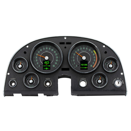 Dakota Digital Gauge Kit, Direct Fit, 1964 For Chevrolet Corvette, Analog/Digital, Black Background, Multicolor Illuminated Display, Kit