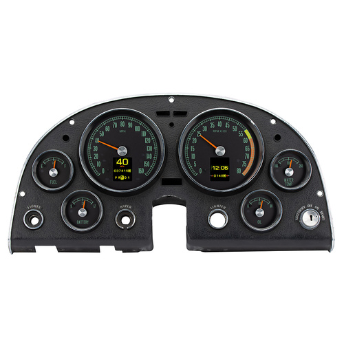 Dakota Digital Gauge Kit, Direct Fit, 1965- 67 For Chevrolet Corvette, Analog/Digital, Black Background, Multicolor Illuminated Display, Kit
