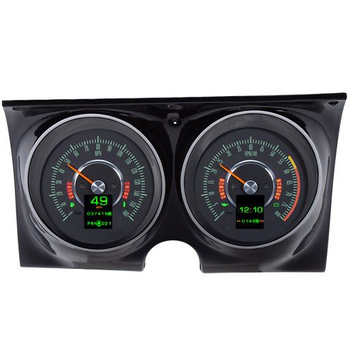 Dakota Digital Gauge Kit, Direct Fit, 1967 For Camaro/ For Firebird, Analog/Digital, Black Background, Multicolor Illuminated Display, Kit