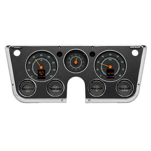 Dakota Digital Gauge Kit, Direct Fit, 1967- 72 For Chevrolet/ GMC Pickup, Analog/Digital, Black Background, Multicolor Illuminated Display, Kit