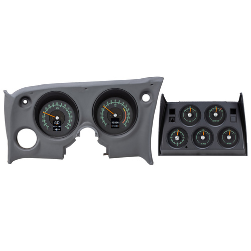 Dakota Digital Gauge Kit, Direct Fit, 1968- 77 For Chevrolet Corvette, Analog/Digital, Black Background, Multicolor Illuminated Display, Kit