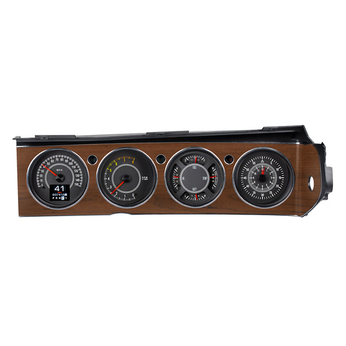 Dakota Digital Gauge Kit, Direct Fit, 1970- 74 For Dodge Challenger and 1970- 74 Cuda with Rallye dash Analog/Digital, Black Background, Multicolor Il