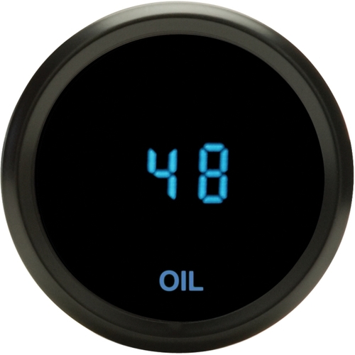Dakota Digital Gauge, Solarix Series, Oil Pressure, Digital, 0-150 psi, 2-1/16 in. Diameter, Black Bezel, Blue Numerals, Each