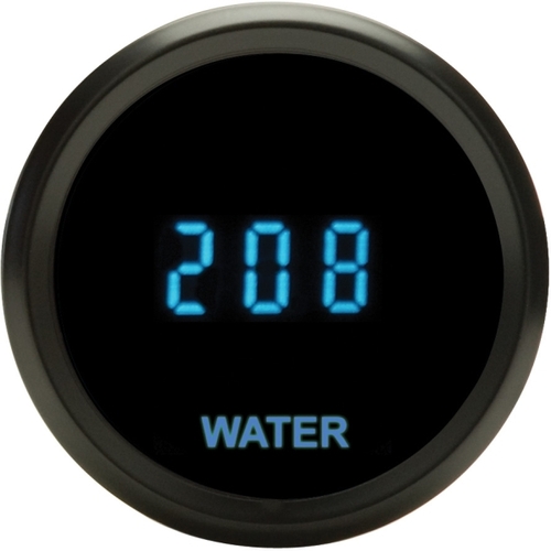 Dakota Digital Gauge, Solarix Series, Water Temperature, Digital, 0- 150 C, 2-1/16 in. Diameter, Black Bezel, Blue Numerals, Each