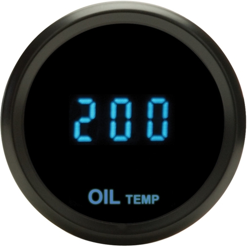 Dakota Digital Gauge, Solarix Series, Oil Temperature, Digital, 0- 200 C, 2-1/16 in. Diameter, Chrome Bezel, Blue Numerals, Each