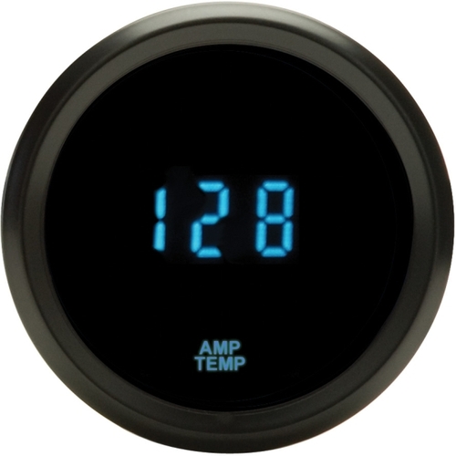 Dakota Digital Gauge, Solarix Series, Amplifier Temp, Digital, 40 to 120 C, 2-1/16 in. Diameter, Black Bezel, Blue Numerals, Each