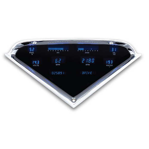 Dakota Digital Gauge Panel, Series III, Blue/Teal Display, 1955- 59 For Chevrolet Pickup, Each
