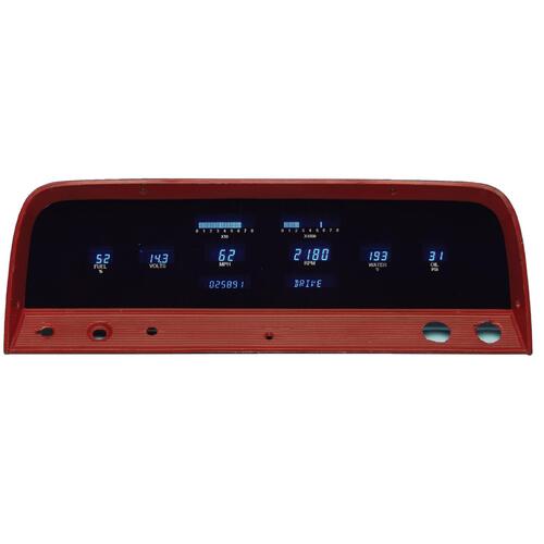 Dakota Digital Gauge Panel, Series III, Blue/Teal Display, 1964- 66 For Chevrolet Pickup, Each