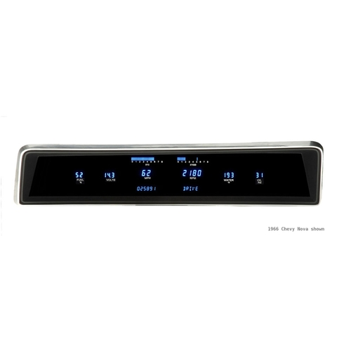 Dakota Digital Gauge Panel, Series III, Teal Display, 1966 For Chevrolet For Nova, Each