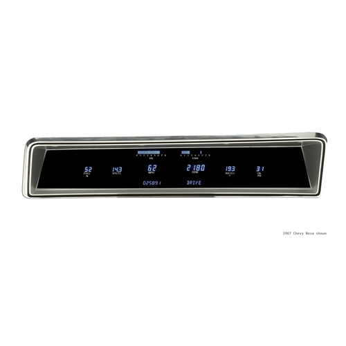 Dakota Digital Gauge Panel, Series III, Teal Display, 1967 For Chevrolet For Nova, Each