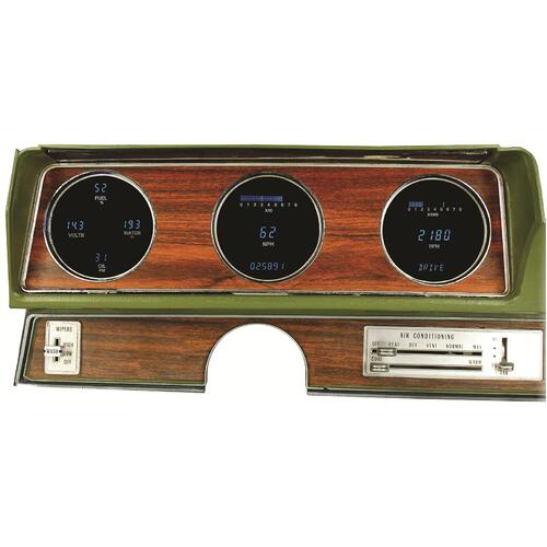 Dakota Digital Gauge Panel, Series III, Blue/Teal Display, 1970- 72 Oldsmobile Cutlass and 442, Each
