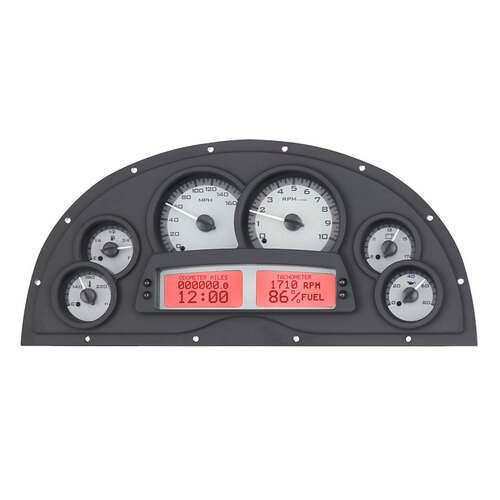 Dakota Digital Gauge Kit, 1967- 69 Marquez For Camaro, Analog, 16 in. x 7.25 in, Silver Background, Alloy Style Face, Red Display