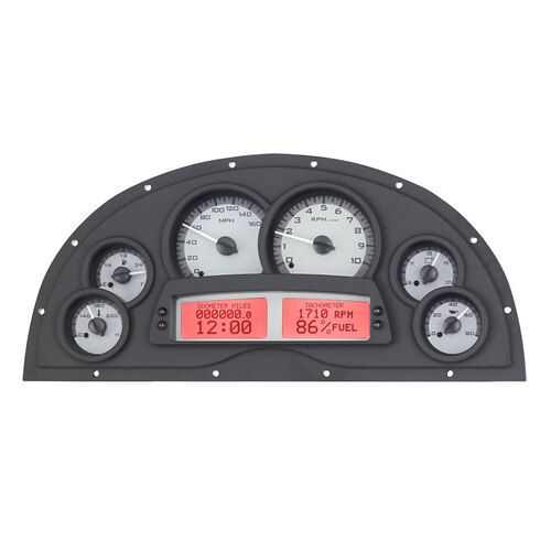 Dakota Digital Gauge Kit, 1967- 69 Marquez For Camaro, Analog, 16 in. x 7.25 in., Silver Background, Alloy Style Face, Red Display