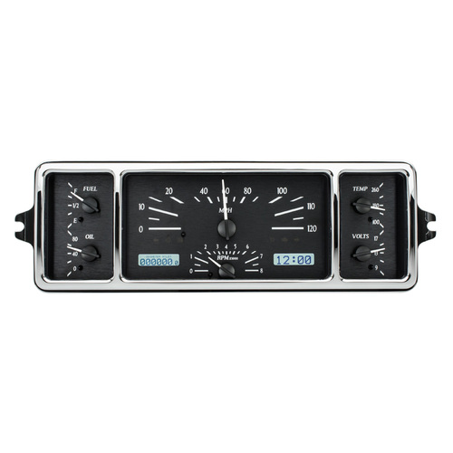 Dakota Digital Gauge Kit, 1939 For Chevrolet, Analog, 12 in. x 4 in, Black Background, Alloy Style Face, White Display