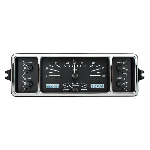 Dakota Digital Gauge Kit, 1939 For Chevrolet, Analog, 12 in. x 4 in., Black Background, Alloy Style Face, White Display